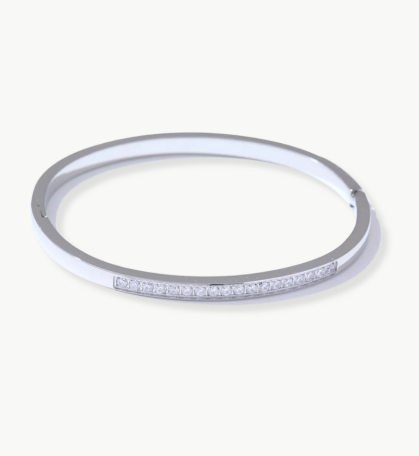 SILVER YVONNE BANGLE BRACELET